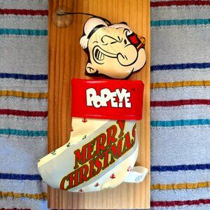 1996 Popeye Christmas "Good Stuff" Polyester Stuffed Decorative Ornament 8.5"x3"